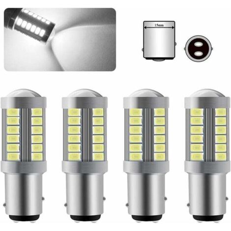 x 1157 BAY15D LED-Lampe, superhelles Weiß 6000K, 5630 33 SMD, Canbus-Bremslichtlampe, 12V (1/4)