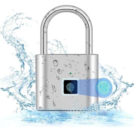 Fingerabdruckschloss, intelligentes Schloss, wasserdicht, Fingerabdruck-Vorhängeschloss, USB-Ladefunktion, hochsicheres biometrisches Schloss für Spinde im Fitnessstudio, Gepäck, Schließfächer (Geld) (1/3)