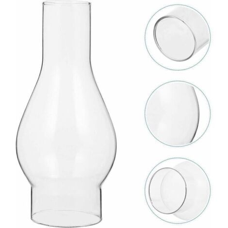 Lampenschirm aus Klarglas für Öllampe, Glas-Kaminschirm für Petroleumlampe, Lampenschirm für Petroleumlampe, austauschbare Zubehörteile (Größe: Klein)
