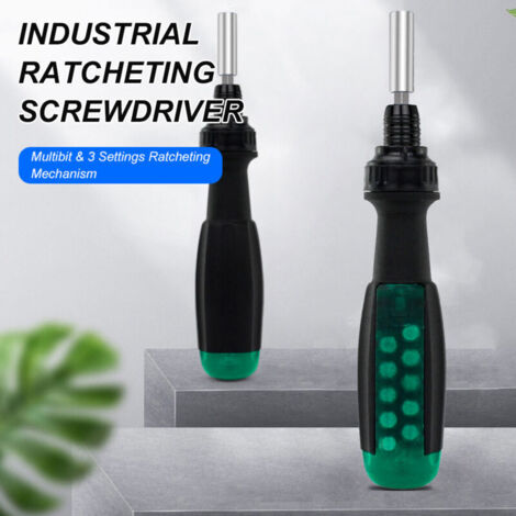 11-in-1 tragbarer Multifunktionsschraubendreher, Teleskop-Ratschenschraubendreher, CR-V magnetisches Multitool, inklusive 10 Bits in verschiedenen Größen, darunter Torx, Schlitz und Phillips (1/4)