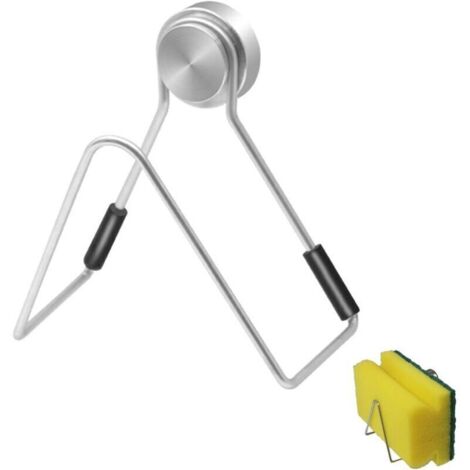 Magnetischer Küchenschwammhalter ohne Perforation, Spülbecken-Organizer, wandmontierter Schwammhalter zur Aufbewahrung im Spülbecken (Klein) (1/4)