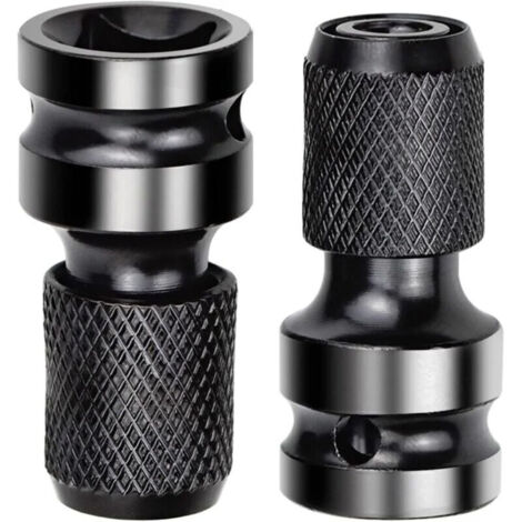 2-teiliger 1/2"-Vierkant-auf-1/4"-Steckschlüsseladapter, Schlagschrauberadapter, Schnellwechseladapter für Schlagschrauber und Schraubendreher-Bithalter (1/4)