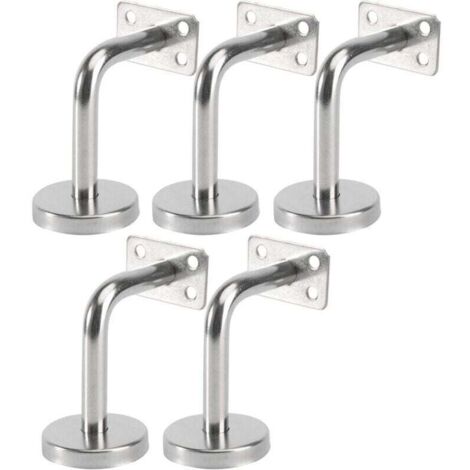 Set mit 5 Edelstahl-Handlaufhalterungen - Wandmontierte Handlaufstützen für Treppen im Innen- und Außenbereich, Holztreppengeländer, Treppengeländer (6x8x5cm/2.7x3.1x2.0in) (1/4)