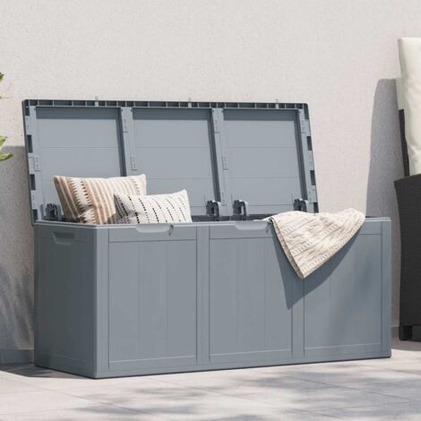 Garten-Aufbewahrungsbox 270 L Grau PP-Holzoptik (1/5)