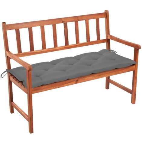 Gartenbank mit Auflage 120 cm Massivholz Akazie (1/5)