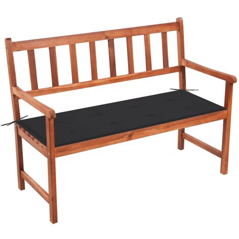 Gartenbank mit Auflage 120 cm Massivholz Akazie (1/5)