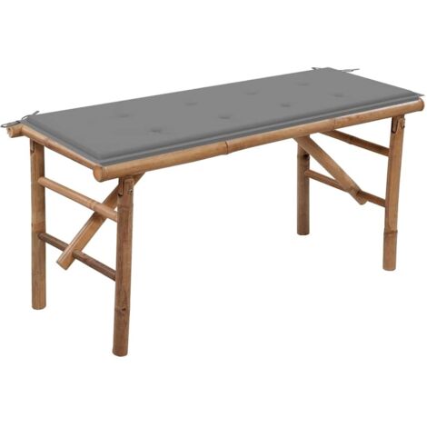 Klappbare Gartenbank mit Auflage 118 cm Bambus (1/5)
