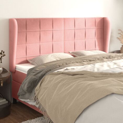 Kopfteil mit Ohren Rosa 183x23x118/128 cm Samt (1/5)