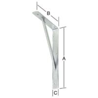 Laufstegkonsole, 400 mm lang x 250 mm hoch x 25 mm breit x 4 mm dick, weiß, Tragfähigkeit 250 kg
