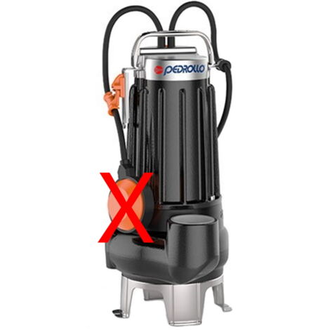 Bomba sumergible Pedrollo VXC10/35 rueda VORTEX 380V 0,75kW aguas residuales en conducto de elevación