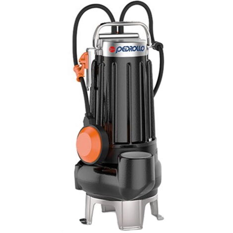 Bomba de agua sucia con flotador Pedrollo VXCm15/35 rueda VORTEX MONO 1,5Hp de elevación instalaciones en alcantarillado