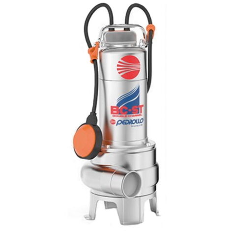 Bomba de elevación Pedrollo BCm10/50-ST totalmente INOX rueda BICANAL para levantar en alcantarillas con flotador 0,75 kW WC MONO