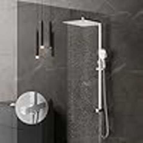 Ensemble de douche KOMIRO (robinet non inclus) avec pommeau de douche 30 x 30 cm et douchette à main à 3 jets. (1/5)