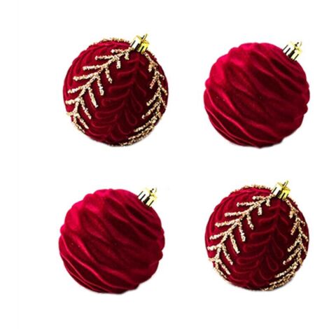 Boules De Noël Flocage Vin Rouge Ornements Décoration Arbre De Noël Sphères (1/4)