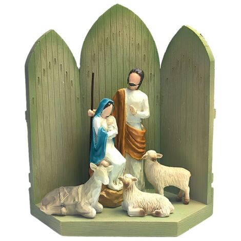 Statue de la Nativité Jésus Tabernacle Sculpture Cadeau Magique Bible Noël (1/4)