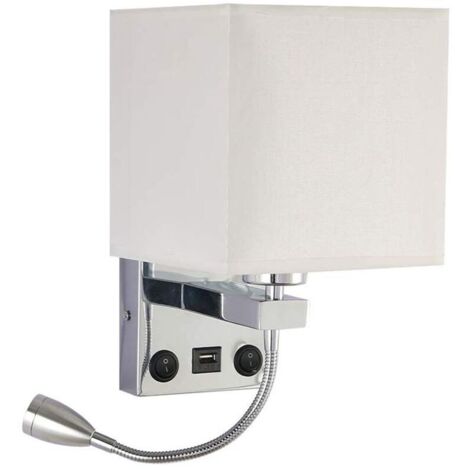 Applique Murale LED Moderne Interrupteur USB Chevet Chambre Tête de Lit Accueil Hôtel Sans Ampoules (1/4)