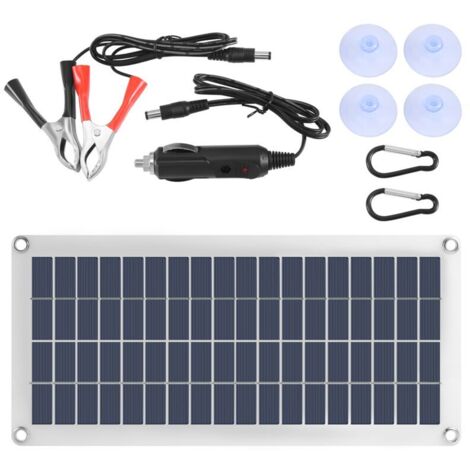 Panneau Solaire 15W 12 18V Chargeur Portable pour Téléphone Voiture Camping Car Batterie Exterieur (1/4)