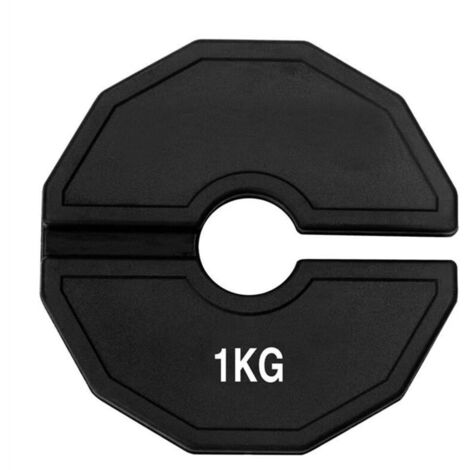 Plaques de Poids Fractionnées en Caoutchouc Noir 1kg pour Haltères et Matériel de Gym (1/4)