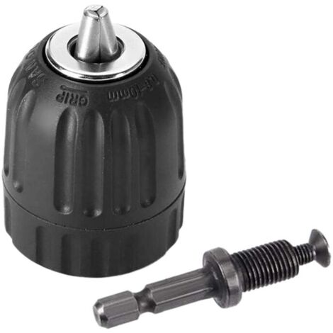 Ensemble de 2 Mandrins à Serrage Manuel 10 mm pour Perceuse sans Clé avec Outils de Quincaillerie (1/4)