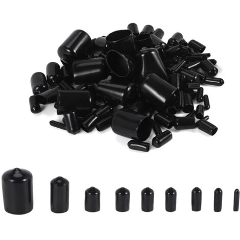 160 Capuchons de Protection en Caoutchouc Souple pour Filetage de Vis Assortis en 9 Tailles Rondes (1/4)