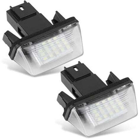 SHINING HOUSEFeux de plaque d'immatriculation de voiture, 2 pièces LED feux de plaque d'immatriculation de voiture gauche et droite pour bandes lumineuses LED C3 2002-2009 (1/4)