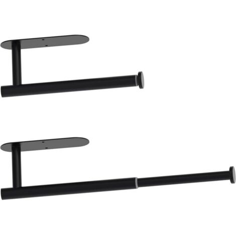 Porte Sopalin, Support essuie Tout rétractable, Porte Rouleau Essuie Tout Adhésif, Porte essuie Tout Mural Acier Inoxydable, pour Cuisine, Bain, Garage (Noir) (1/4)
