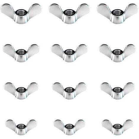 60 Pcs Ecrous Papillon en Zinc Brillant Ecrous à Oreilles en Taille M4 M5 M6 M8 Assortiment Boulons à Ailette pour Outils de Bricolage Boulon de Serrage Argent Pour Fixation (1/4)