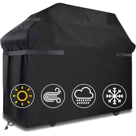 Housses de barbecue Housse de barbecue étanche Coupe-vent, indéchirable Housse de barbecue avec sangles et sac de rangement (145 x 61 x 117 cm)