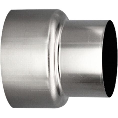 Raccord réducteur conduit cheminée acier inoxydable Ø 80 mm – Ø 60 mm – Raccordement conduits double paroi – Ciment haute température