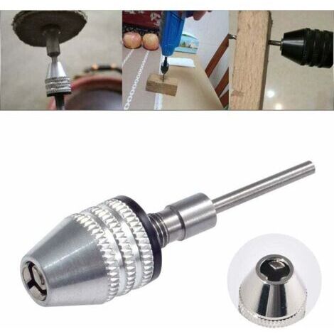 Sans clé Mini 3-jaw Mandrin Tournevis adaptateur avec changement rapide 2.35 mm à queue ronde Queue cylindrique 0.3–3.4 mm forets Fraises de fraisage pour Micro-production ou Industrie médicale (1/5)