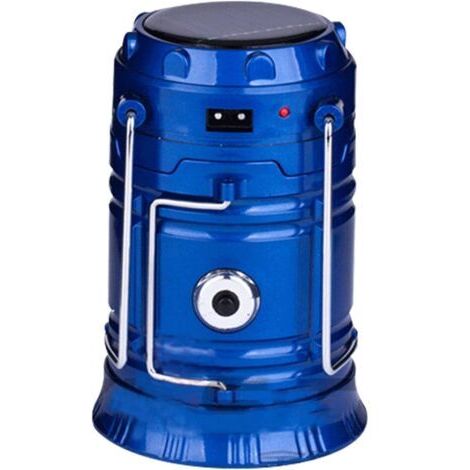 Lanterne de camping LED - Lampe solaire de camping multifonction - Lampe de camping - Rechargeable - Portable - Pour l'extérieur, le camping, la pêche de nuit, la chasse, la randonnée(bleu) (1/5)