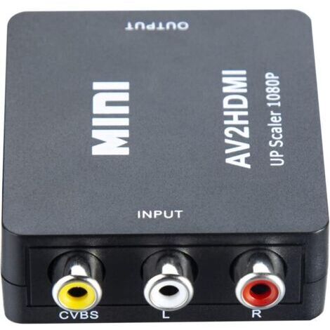 Adaptateur RCA vers HDMI, adaptateur AV Hdmi 1080P, convertisseur audio vidéo composite RCA CVBS AV vers HDMI. pour PS2/ Wii/Xbox/SNES/ N64/ VHS/magnétoscope DVD, prise en charge PAL/ (1/4)