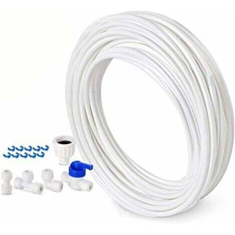 Tuyau d'alimentation en eau de 10 m - Kit de connexion pour réfrigérateur double porte de style européen - 6,3 mm de diamètre (1/4)