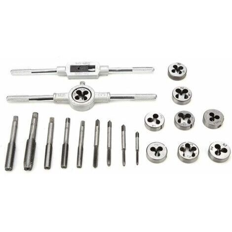 20 PCS Outil Pour Tarauder, tarauds et filières, Filetage Extracteurs de Vis, M3-M12 en Acier, avec Étui de Rangement