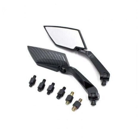 Rétroviseur moto rétroviseurs moto universels aluminium noir 1 paire (1/5)