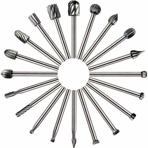 20 pièces d'outils rotatifs fraise HSS fraise à bois fraise à bois, utilisée pour Dremel/accessoires utilisés pour le travail du bois de bricolage, outil rotatif de gravure (1/5)