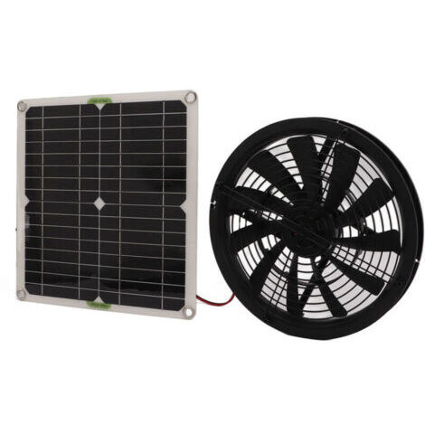 Ventilateur Alimenté par Panneau Solaire 100W, Puissant Ventilateur D'extraction Solaire avec Coque, Ventilateur de Refroidissement Compact pour RV, Serres, Salle de Bain (1/5)
