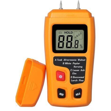 Testeur d'humidité du bois portable testeur d'humidité LCD pour détecteur d'humidité du bois pour la mesure de l'humidité du papier de bois de chauffage (1/5)