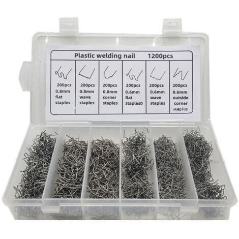 Clous de soudure pour pare-chocs de voiture – 1200 pièces en acier à ressort – Réparation plastique durable – Compatibles avec machines à souder (1/5)