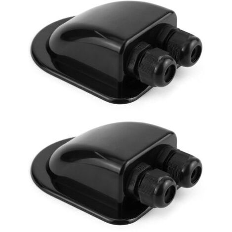 2PCS Passe-Toit IP68 Presse-étoupe Solaire étanche boîtier d'entrée de câble Double résistant aux intempéries, Caravane et Bateau Passe câble en ABS, le noir (1/5)