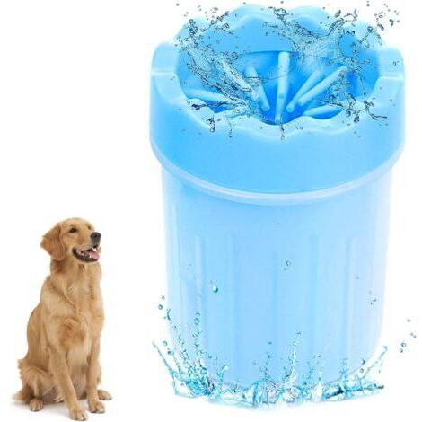 Nettoyeur De Patte pour Chien, Portable Laveur De Patte De Chien, Upgrade Dog Paw Cleaner, Portable Laveur De Patte De Chien Brosse De Nettoyage pour Animal(Bleu) (1/5)