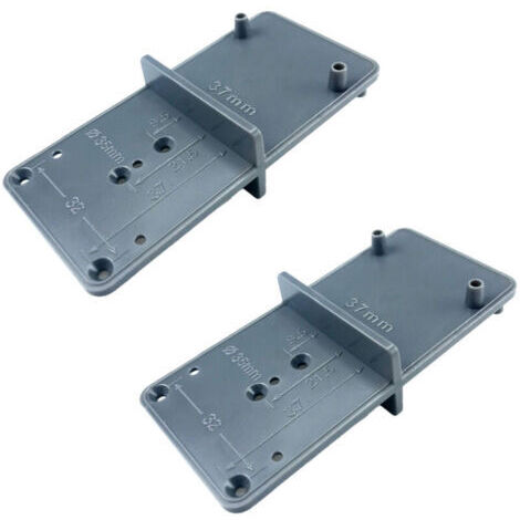 Bohrlehren für Scharniere, Topflöcher 35 mm und 26 mm, Montageplatte 32 Lochreihen, Exzenterbeschläge, Löcher mit 25 mm und 20 mm Durchmesser, 2 Stück (1/5)