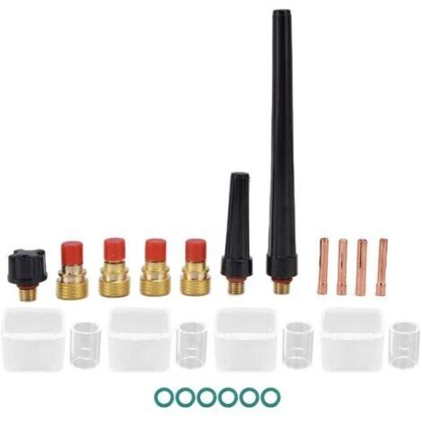 Kit Soudage TIG 21 Pièces Pinces Tasses Verre Bouchons Arrière Accessoires WP-9 20 25 Modèle 300A (1/5)