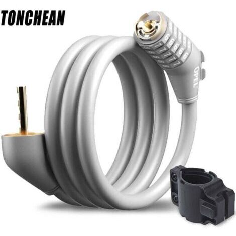 Antivol Velo,Cadenas de velos Long 120mm x 12mm,Câble Antivol pour Vélo Scooter Motos Portail Vélo avec 4 Chiffres Intelligente Code et Vélo Poussette,Verrouillage à Vélo Antivol gris (1/5)