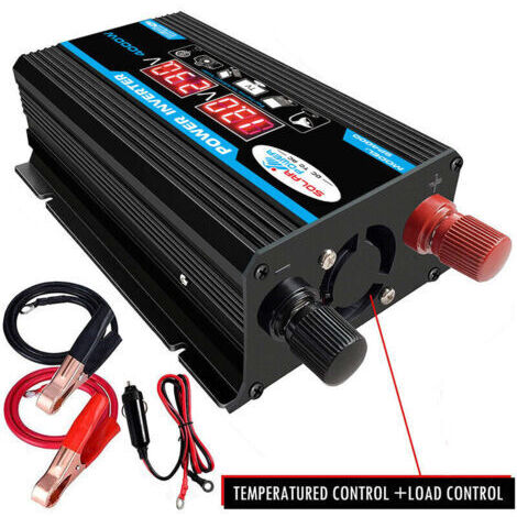 12 V 220 V reiner Sinus-Wechselrichter, 4000 W reiner Sinus-Wechselrichter-Transformator mit Fernbedienung und zwei Wechselstromsteckdosen für Wohnmobil-, Auto- und LKW-Steckdosen – Doppelte Wechselst (1/5)