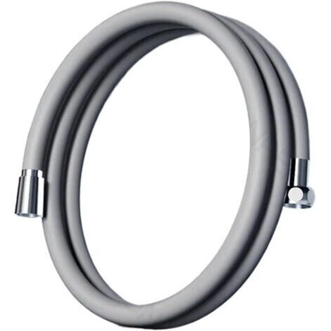 Tuyau de douche en silicone pour salle de bain, flexible, anti-explosion et anti-torsion, avec raccord à haute résistance (Gris - 1,5 m) (1/5)