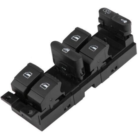 Interrupteur de fenêtre principal électrique pour VW Golf Jetta Bora Passat B5 Seat Leon Toledo 1999-2006 – Installation facile – Matériau plastique noir (1/5)