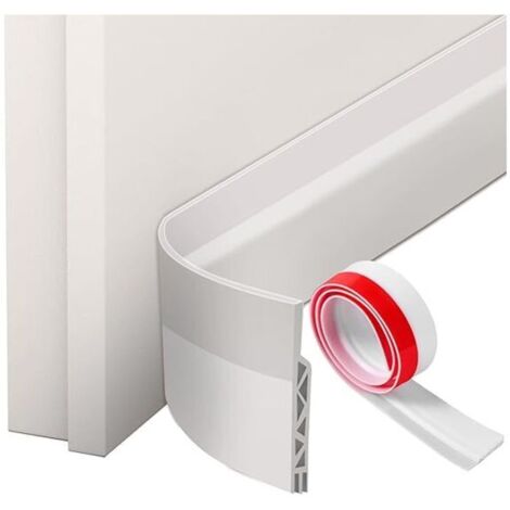 Boudin de Porte, Bas de Porte en Silicone Souple, Bas de Porte Isolant Phonique Porte, Boudin de Porte Isolant Froid, Blanc 1mx50mm (1/4)
