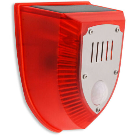 Alarme sonore solaire - Détecteur de mouvement - Alarme d'avertissement extérieur 120db - Son de sécurité - Flash éclairage - Étanche à la pluie - Mode jour et nuit - Pour maison villa cour ferme sal (1/4)