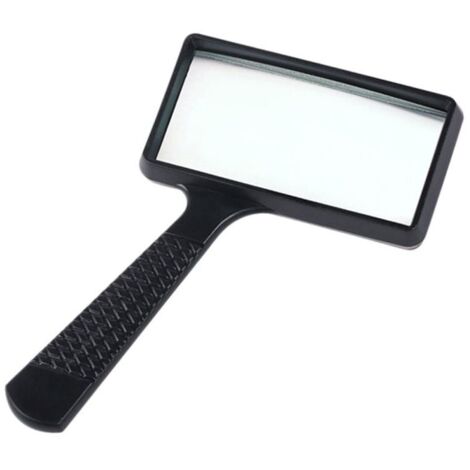 10X Loupe à Main - 10050mm Loupe Rectangulaire - Lentille en Verre Résistant aux Rayures pour Lecture, Loisirs, Réparation, Observation (1/4)